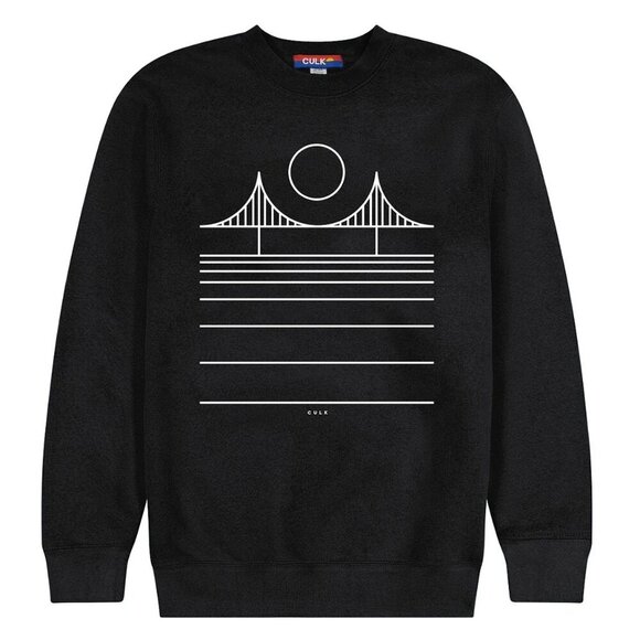 Culk - "Minimal Bridge" Unisex Crewneck Sweatshirt in Black, Large or XL - Picture 3 of 8